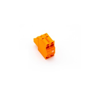 Oranžový zasouvací svorkový konektor 2pinový