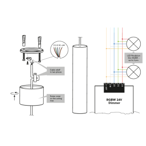 Závěsné světlo RGBW PWM antracitová