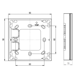 Montážní rámeček 1 modul stříbrná