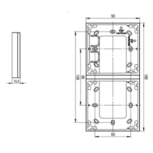Montážní rámeček 2 moduly stříbrná