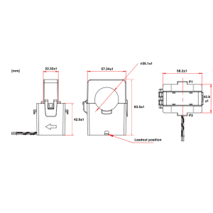 5A Proudový transformátor 400 A 35 mm (3 ks.)