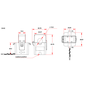 40mA Proudový transformátor 25 A 10 mm (3 ks.)
