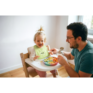 Sada dětských bryndáků bílá/zelená (2 kusy)